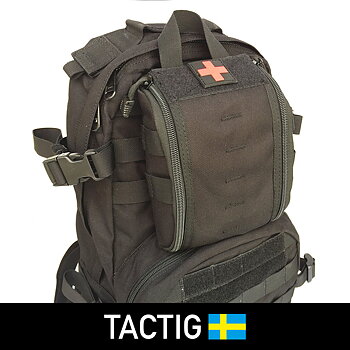 Förstahjälpenväska i svart cordura, Tactig
