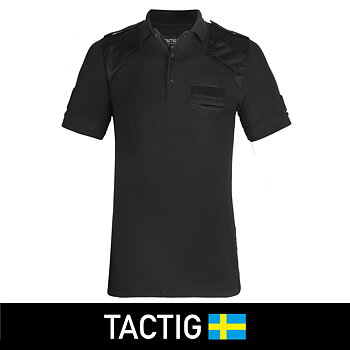Piké Svart kort ärm, Tactig