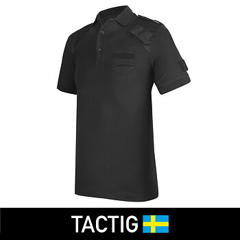 Piké Svart kort ärm, Tactig