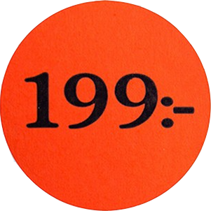 Etikett 199:-, 299:-, 399:-, 499:- och 599:- - 2