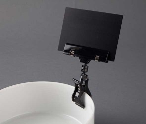 Skyltklämma med clip svart (10-pack) - 2