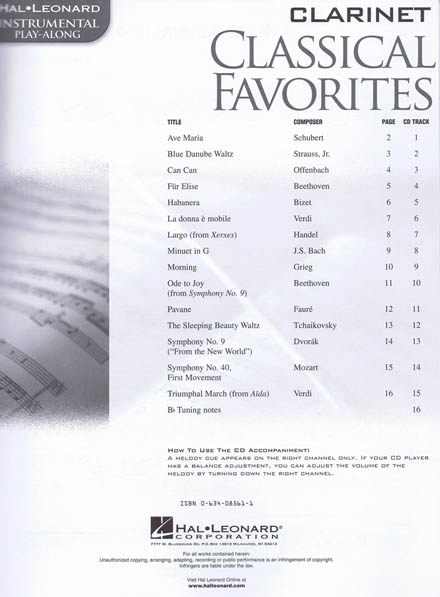 Classical Favorites, Klarinett - 2