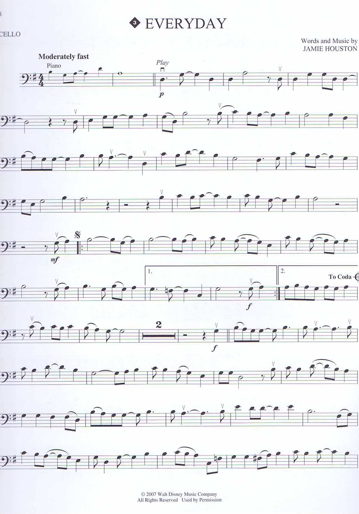 High School Musical, Playalong för cello - 3