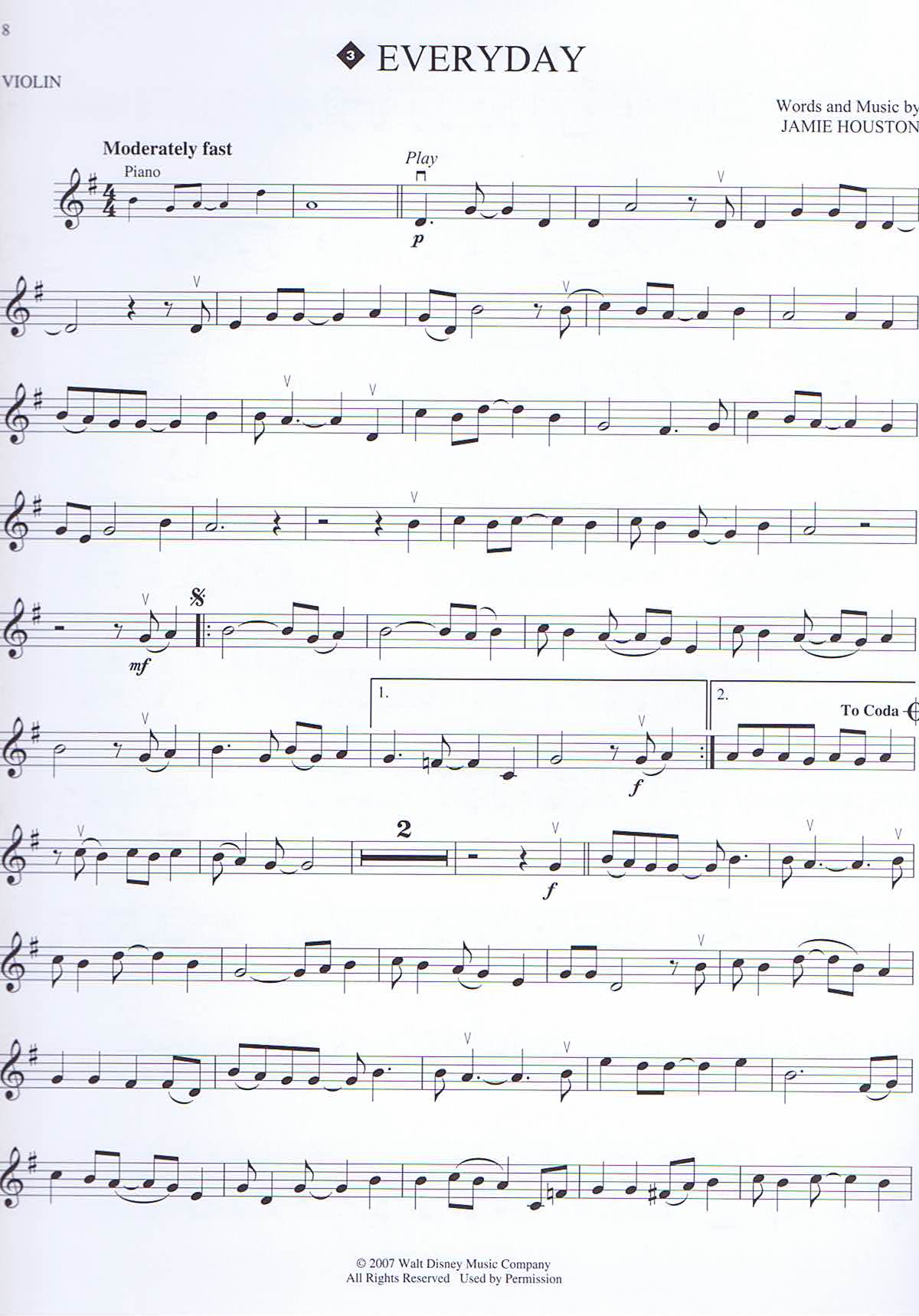 High School Musical, Playalong för violin - 3