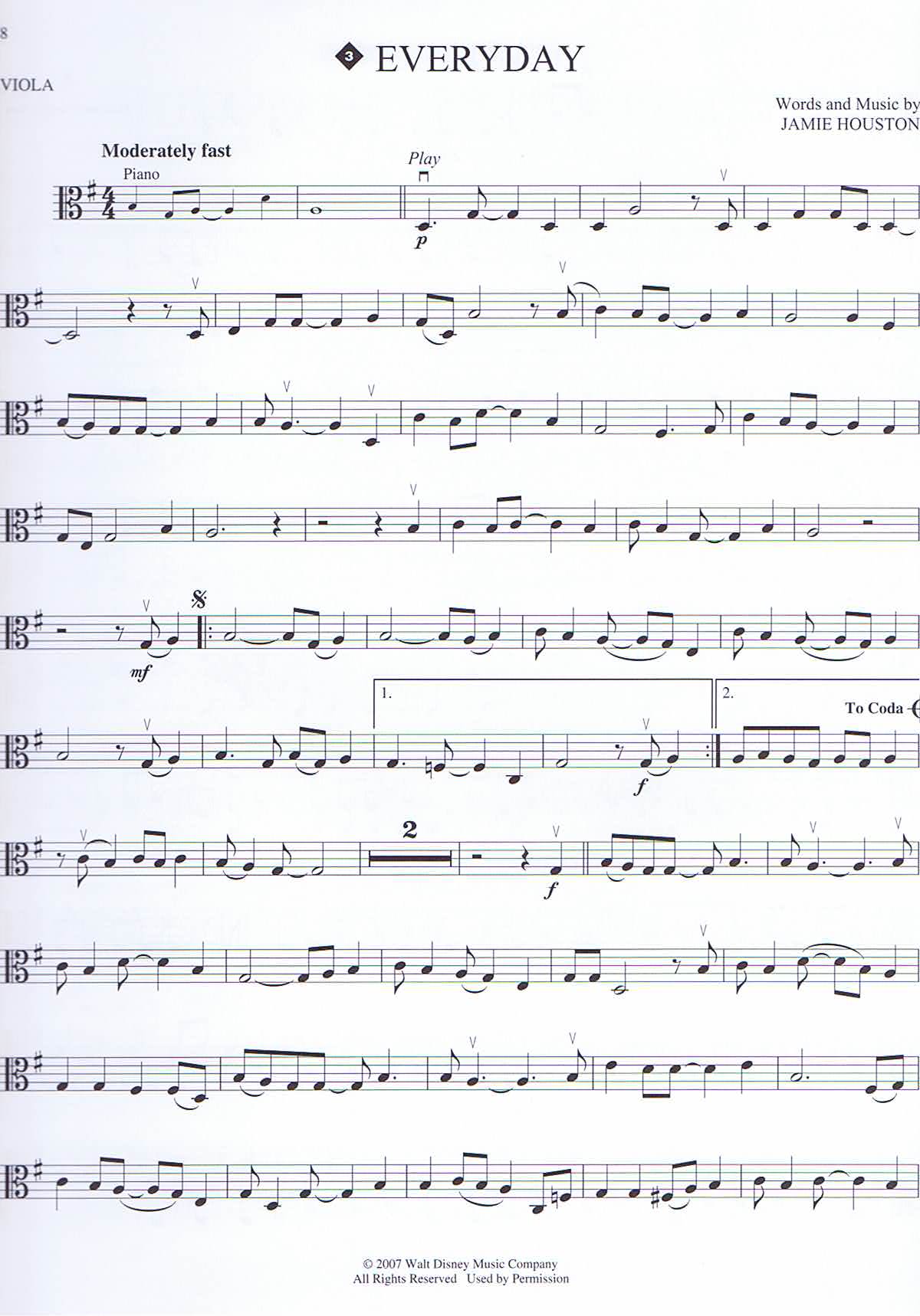 High School Musical, Playalong för viola - 3