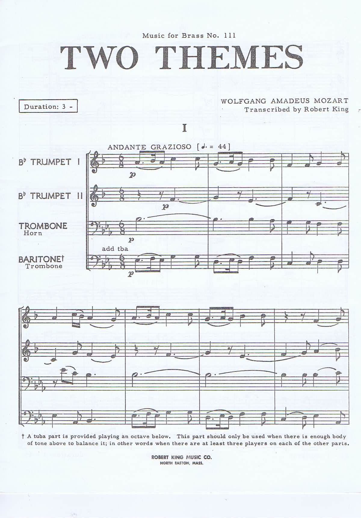 Wolfgang Amadeus Mozart - Two Themes - 2