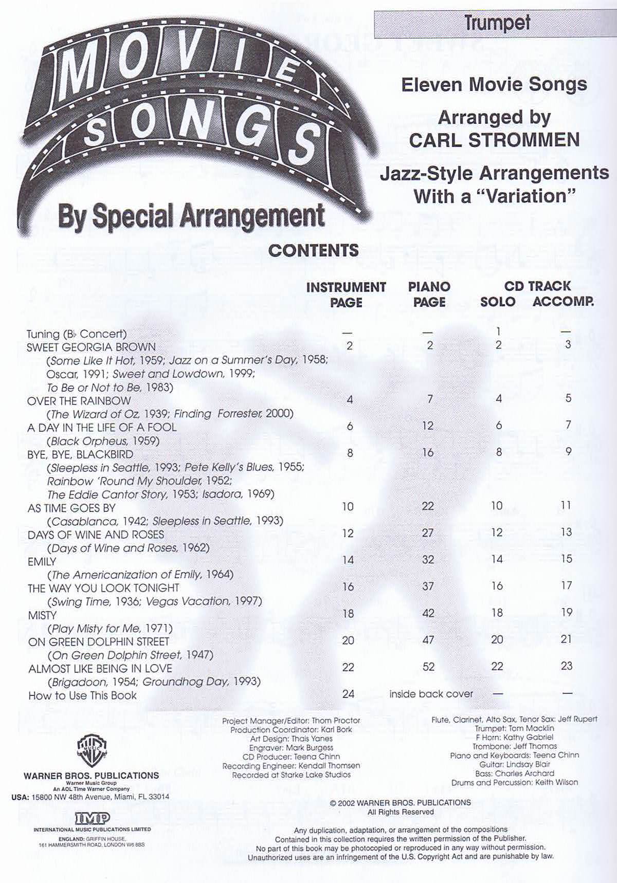 Movie Songs, by special arrangement - 2