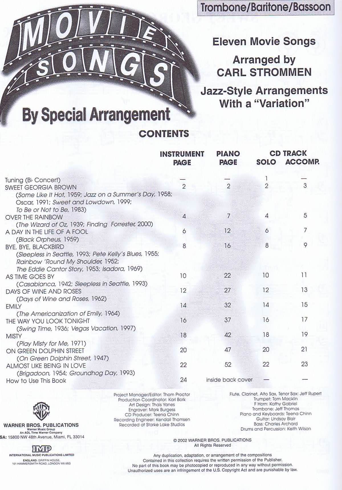 Movie Songs, by special arrangement - 2