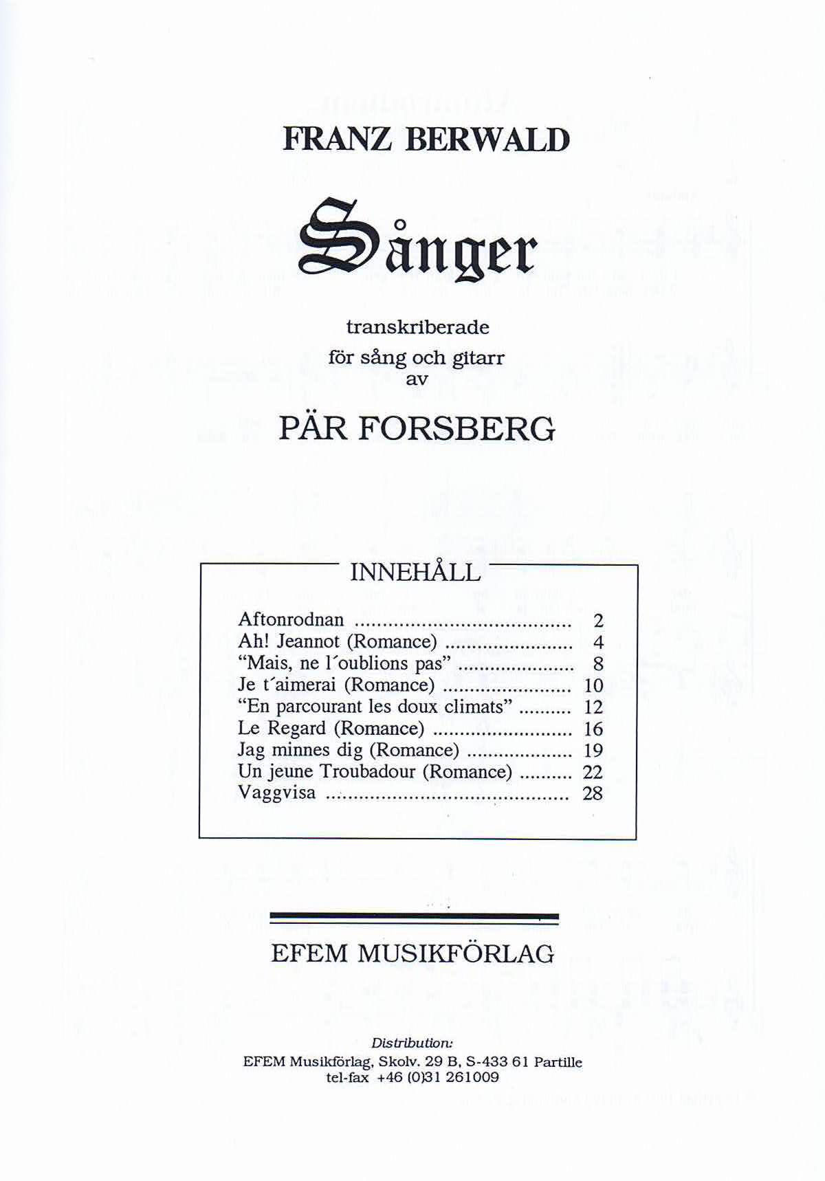 Sånger av Franz Berwald - 2