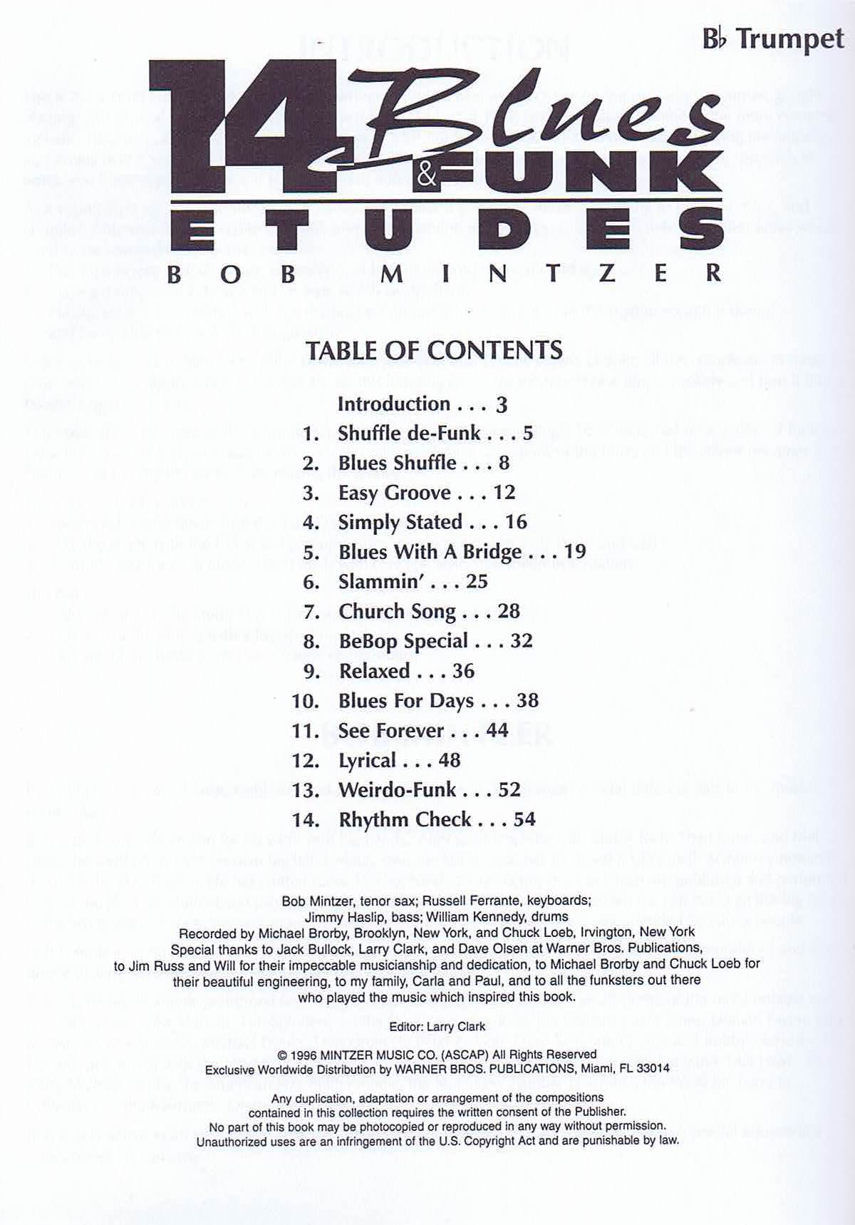 14 Blues & Funk Jazz Etudes, Bb - 2