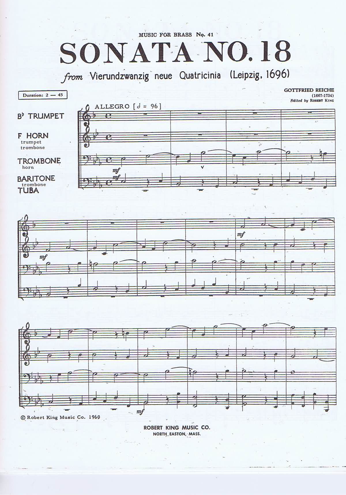 Gottfried Reiche - Sonata nr. 18 - 2