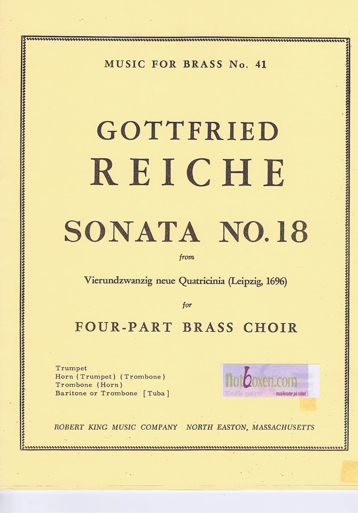 Gottfried Reiche - Sonata nr. 18
