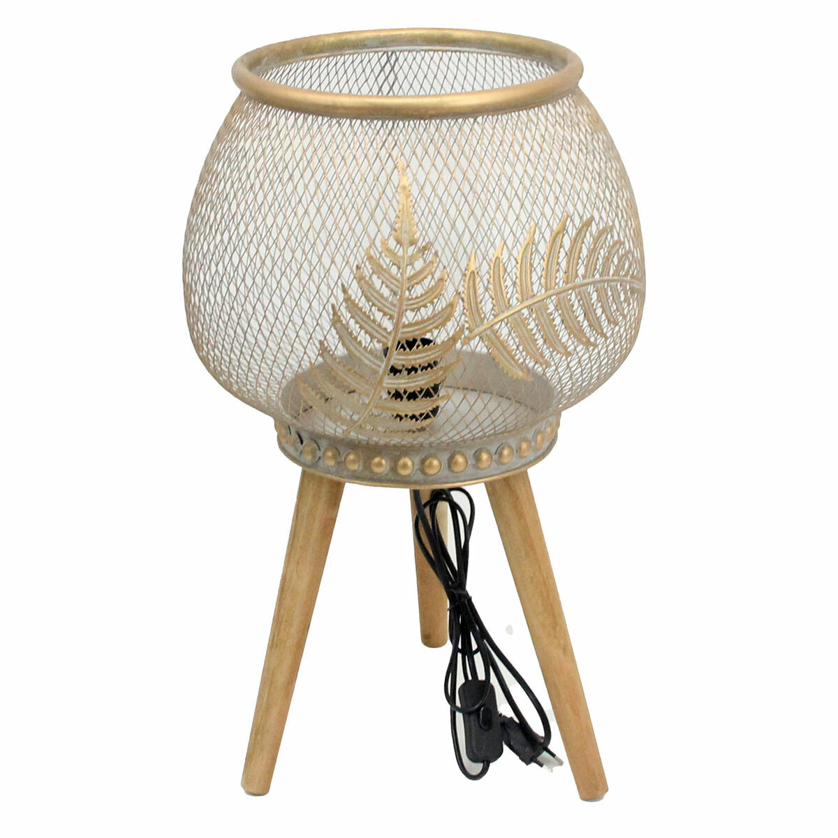 Bordslampa DKD Home Decor Gyllene Metall Trä (33 x 33 x 51 cm) - 3