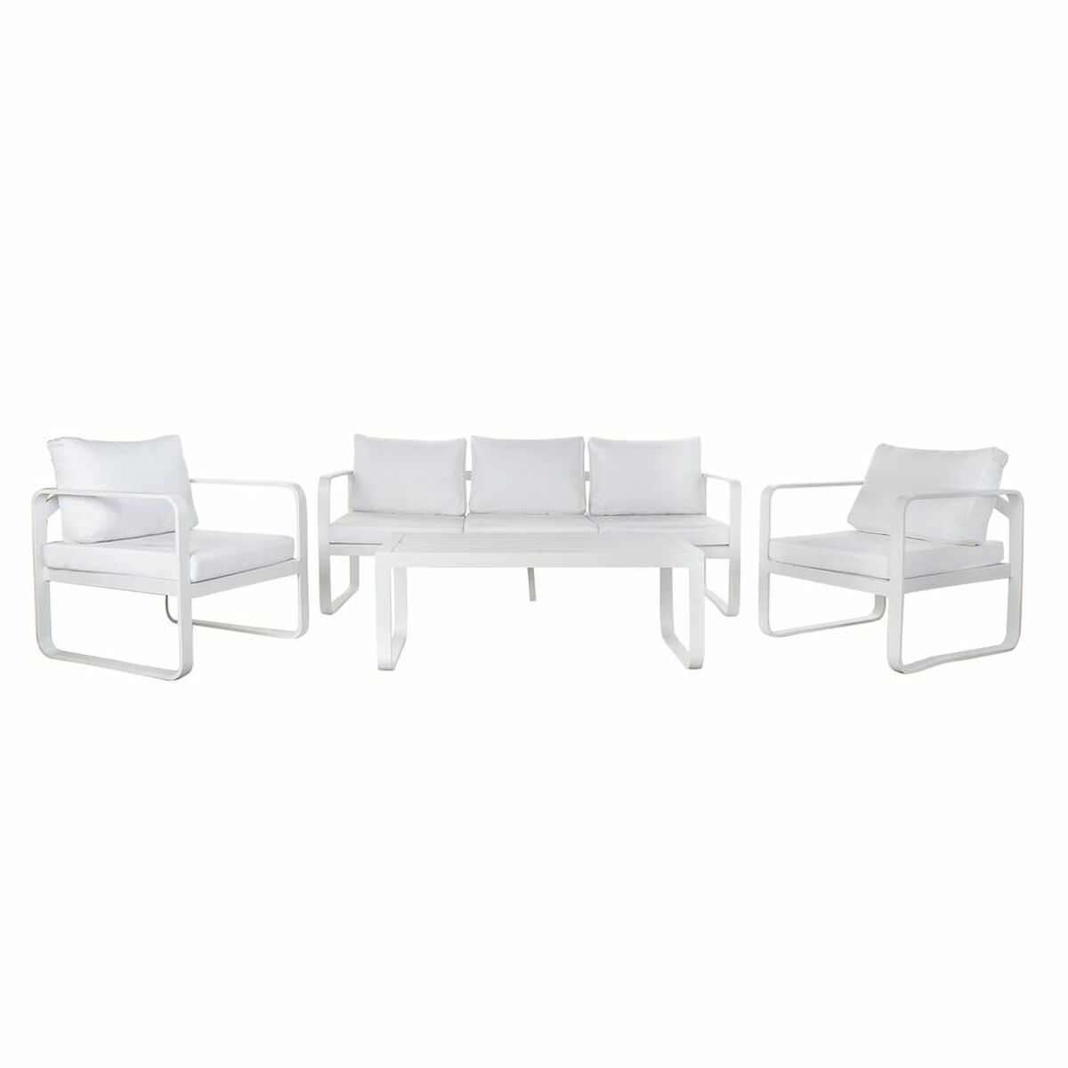 Trädgårdssoffa DKD Home Decor Vit Aluminium 78 cm 184 x 72 x 78 cm