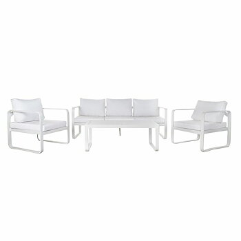 Trädgårdssoffa DKD Home Decor Vit Aluminium 78 cm 184 x 72 x 78 cm