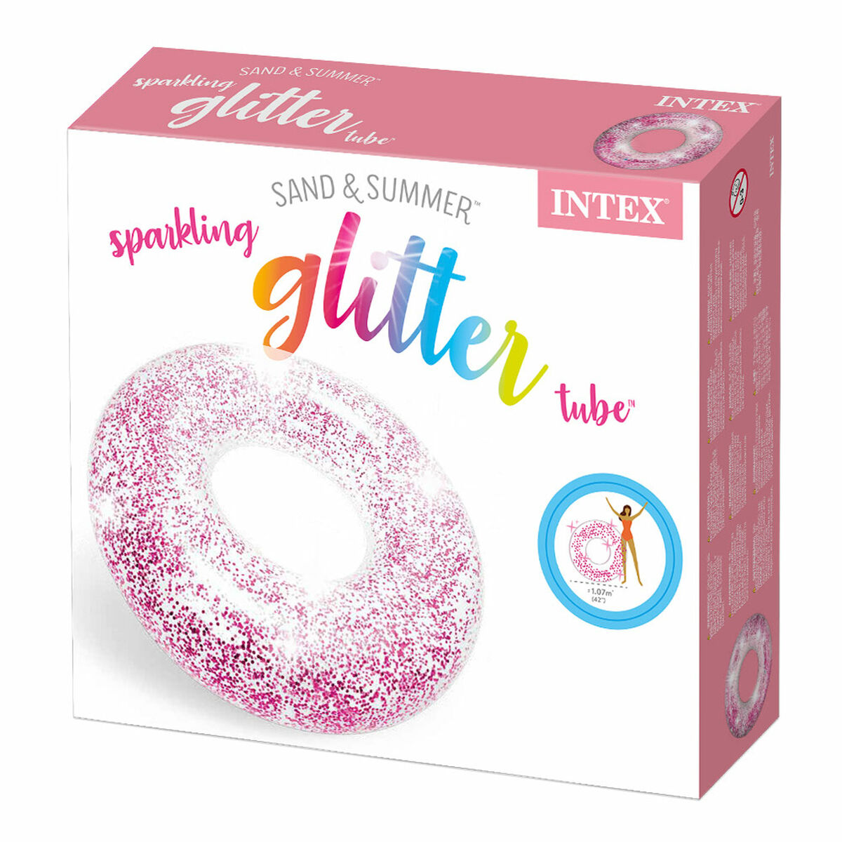 Badring Donut Intex Transparent Glitter Ø 119 cm (6 antal) - 5