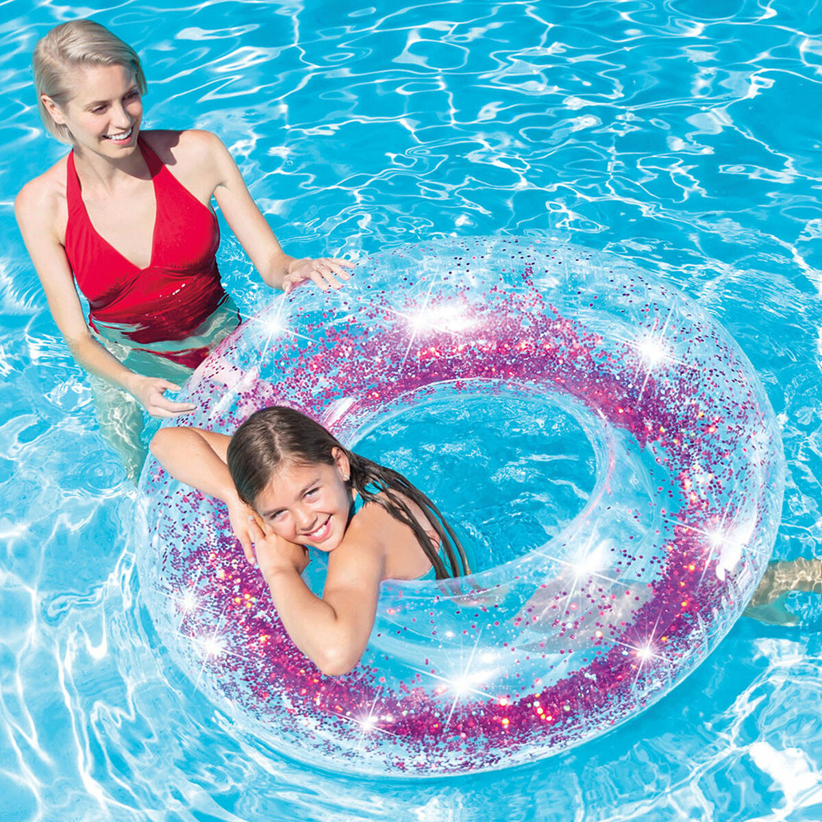 Badring Donut Intex Transparent Glitter Ø 119 cm (6 antal) - 3