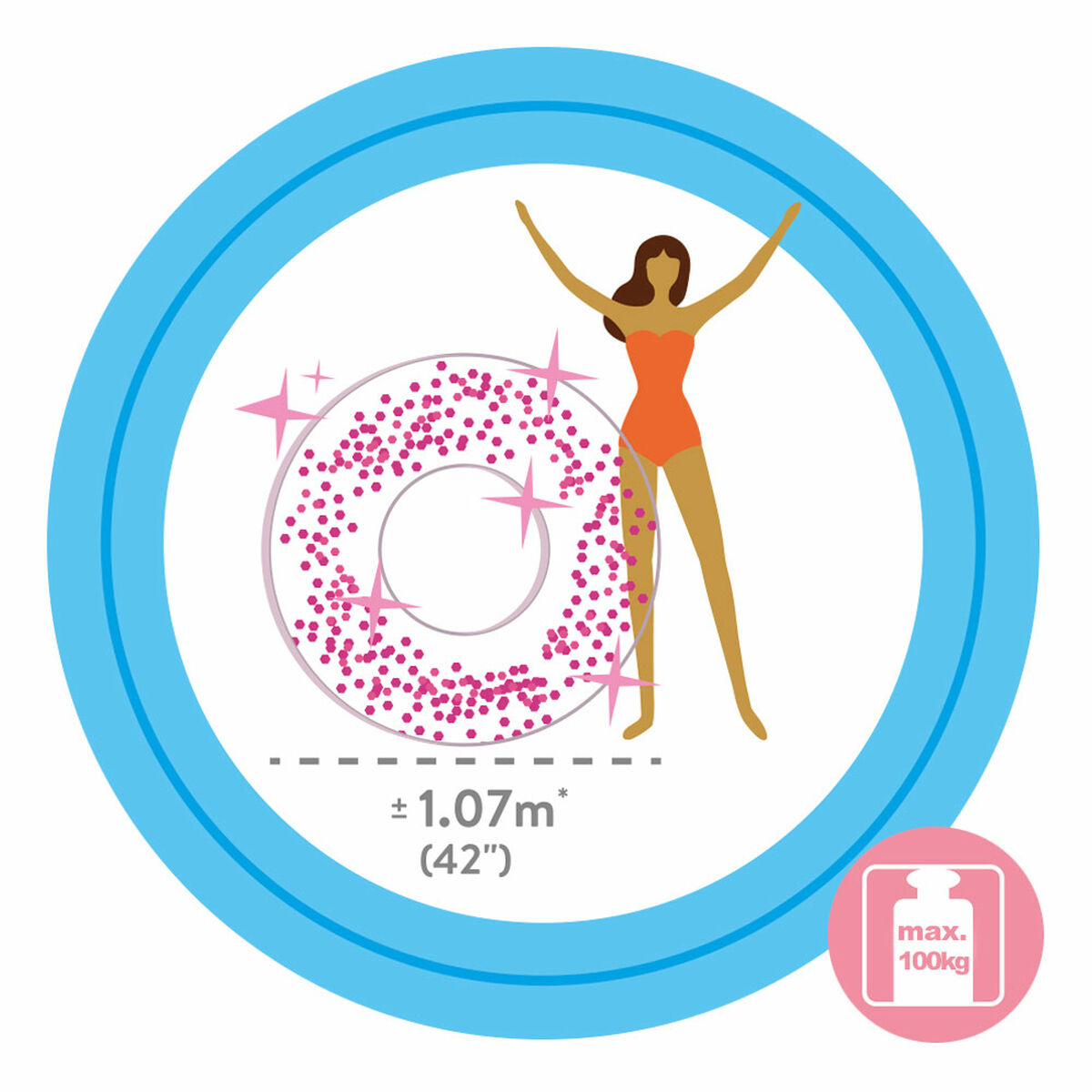 Badring Donut Intex Transparent Glitter Ø 119 cm (6 antal) - 4