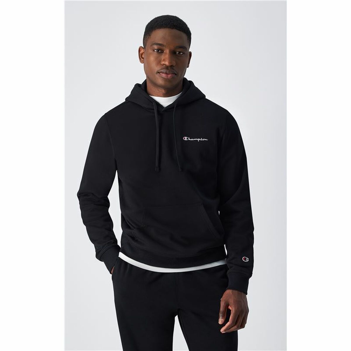 Tröja med huva Herr Champion Hooded Sweatshirt Svart L - 2