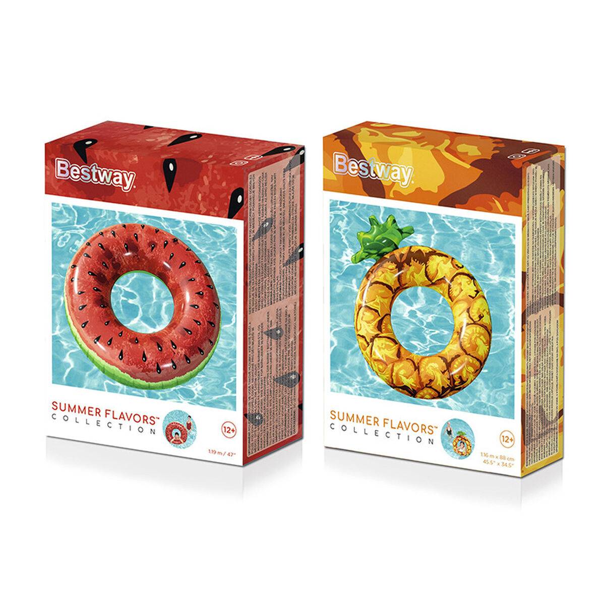 Bestway Uppblåsbar Flotte Vattenmelon och Ananas Olika Färger D116 cm +12 år Strand och Pool 36121 - 2