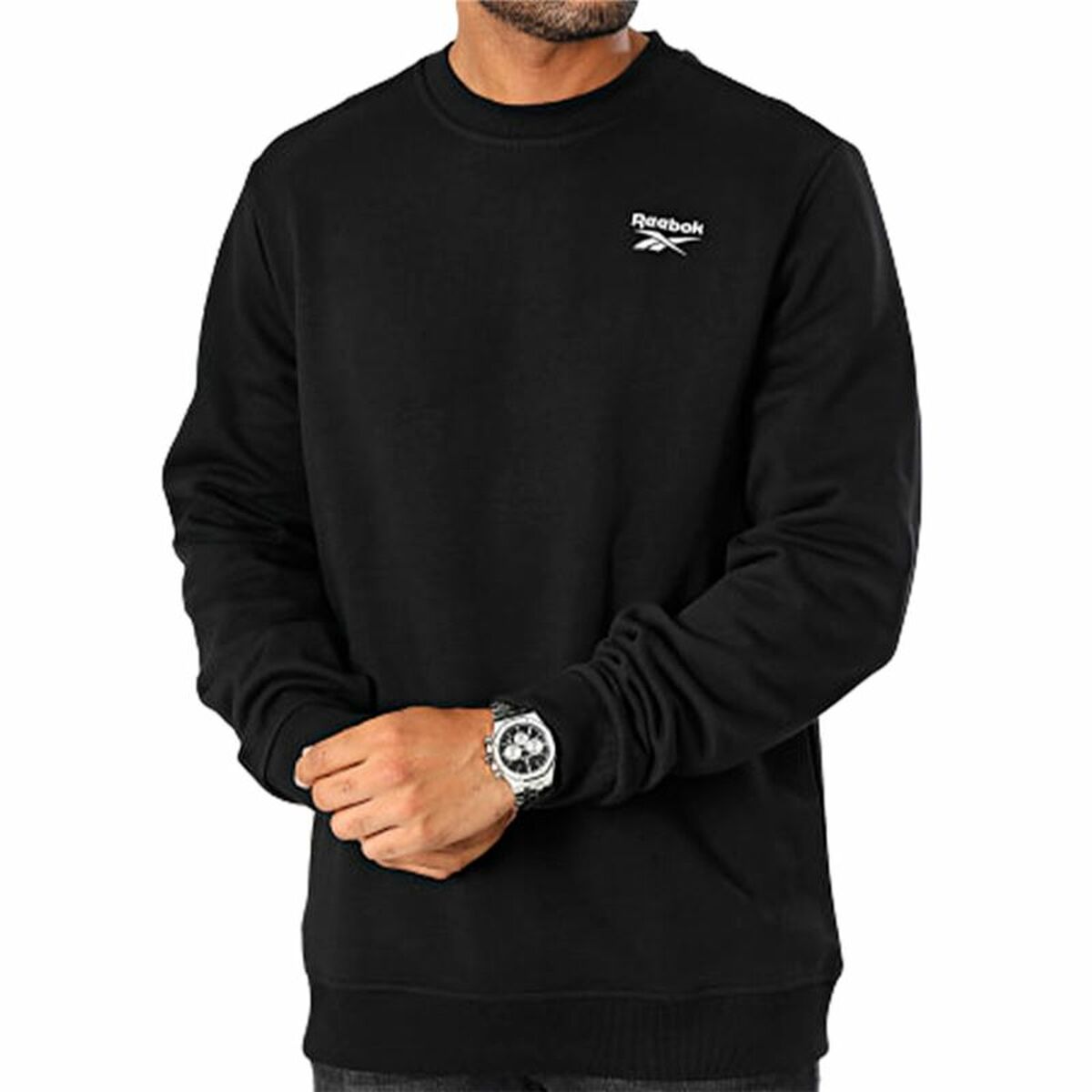 Tröja utan huva Reebok Identity Left Chest Logo Crew Svart M - 3