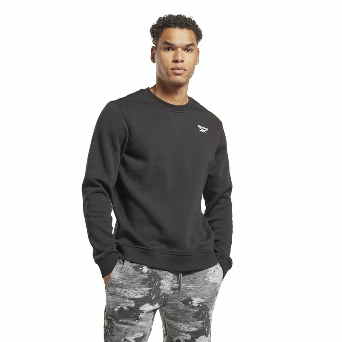 Tröja utan huva Reebok Identity Left Chest Logo Crew Svart M - 2