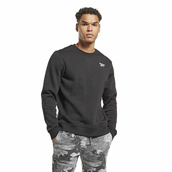 Tröja utan huva Reebok Identity Left Chest Logo Crew Svart M