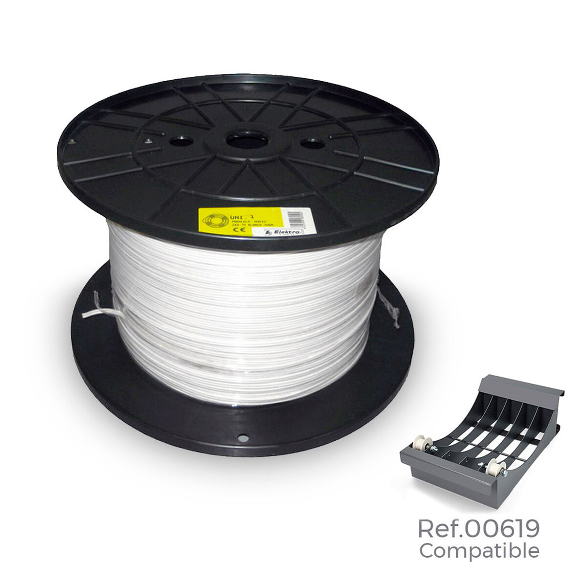 Parallel interfacekabel Sediles 28916 2 x 0,75 mm Vit 700 m Ø 400 x 200 mm