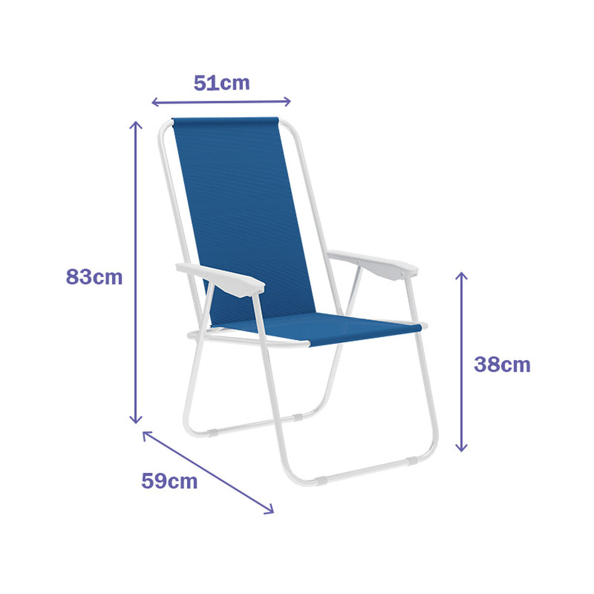 Marbueno Hopfällbar Stol Stål Blandad Strand och Pool 59X51X83 cm 10170 - 3