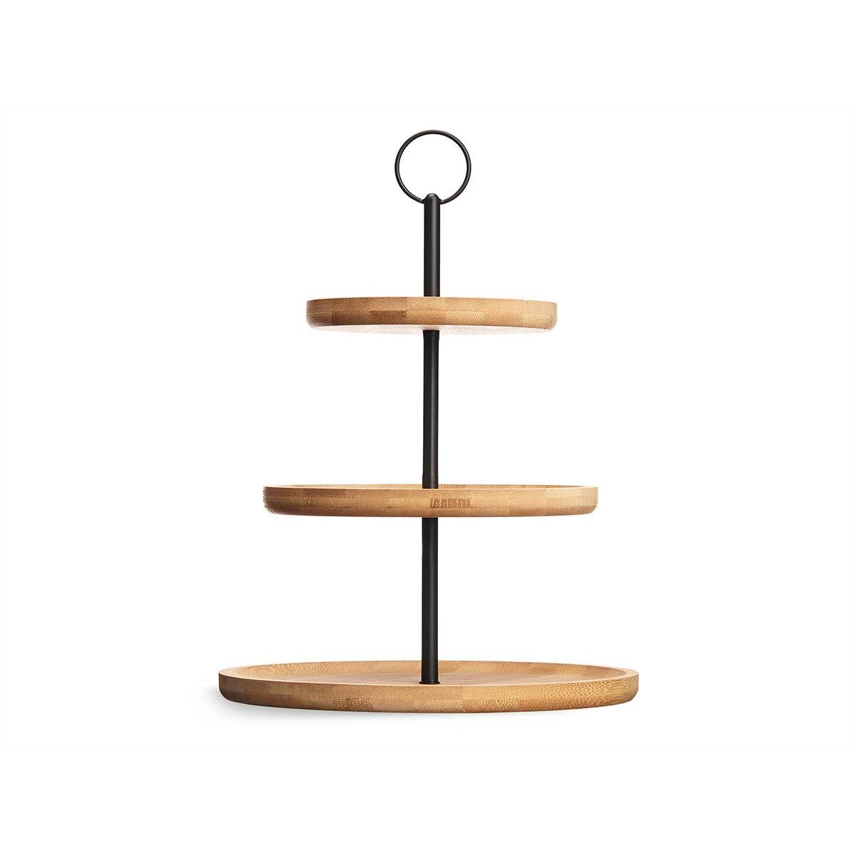 Fruktskål Kinvara Svart Naturell Metall Bambu 25 x 37 x 25 cm (6 antal) - 2