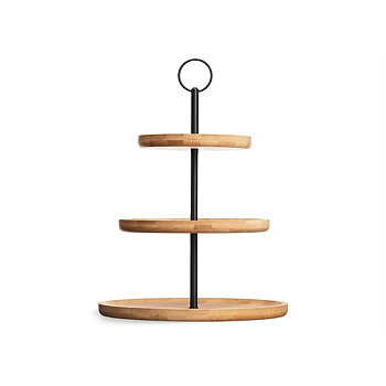 Fruktskål Kinvara Svart Naturell Metall Bambu 25 x 37 x 25 cm (6 antal)