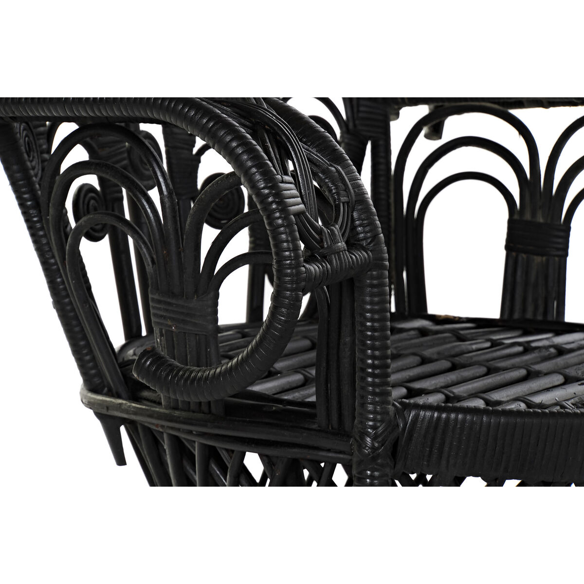 Trädgårdssoffa DKD Home Decor Vit Svart 96 x 66 x 145 cm 96 x 66 x 140 cm - 5