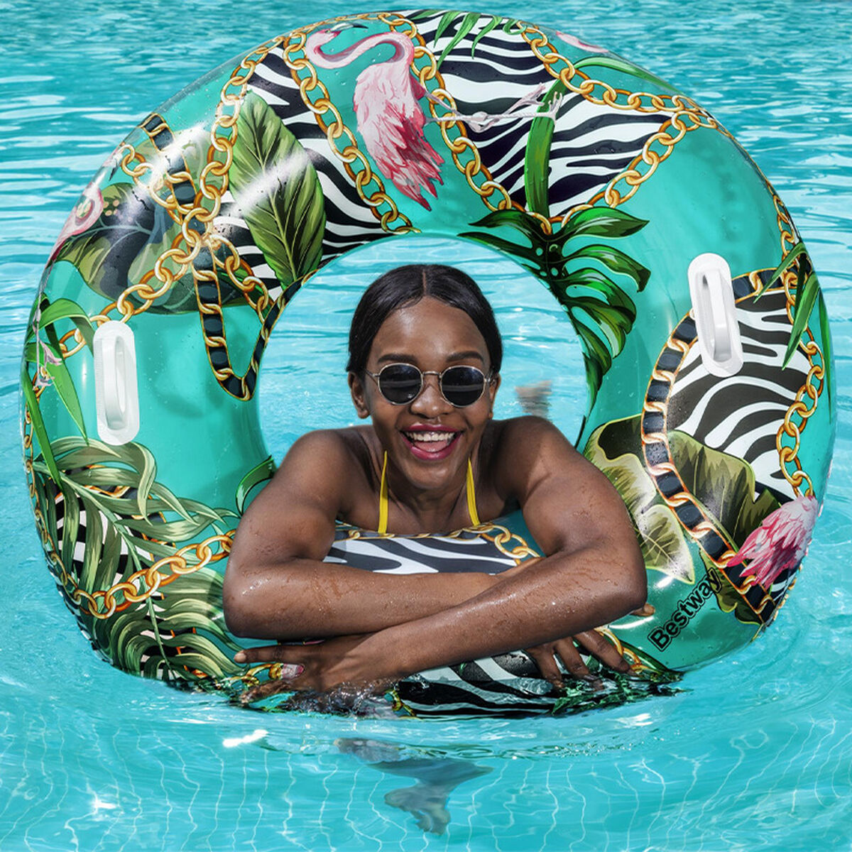 Bestway Uppblåsbar Flytare med Handtag Fantasia Floral D114 cm +12 År Strand och Pool 36302 - 3