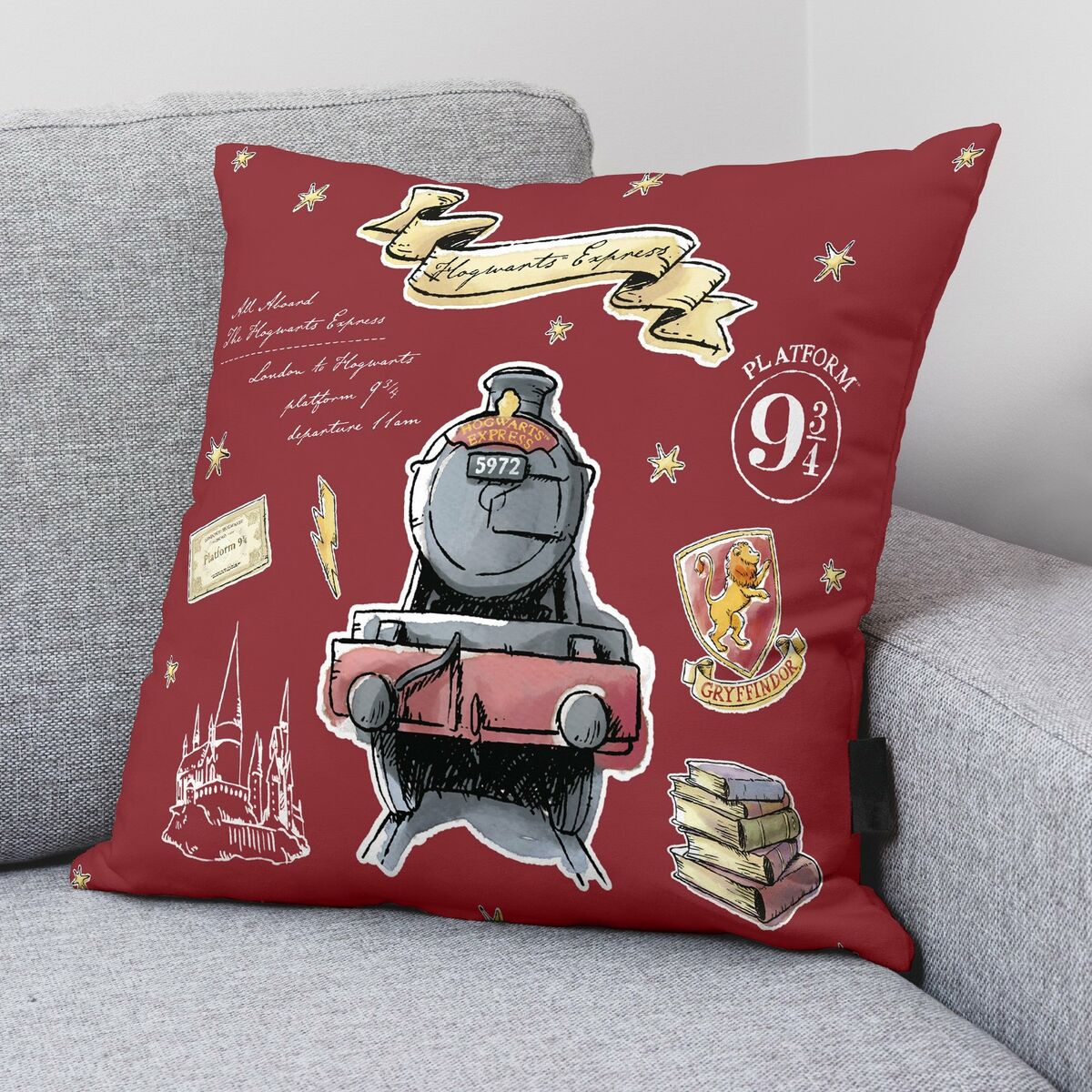 Kuddfodral Harry Potter Hogwarts Express Bordeaux 50 x 50 cm - 2