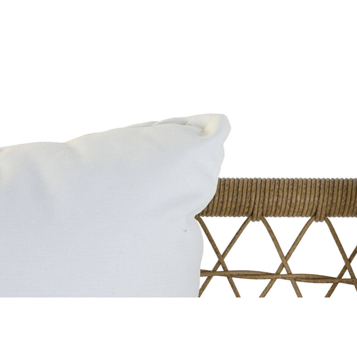 Set med bord och 3 fåtöljer DKD Home Decor Vit 137 x 73,5 x 66,5 cm syntetisk rattan Stål - 8