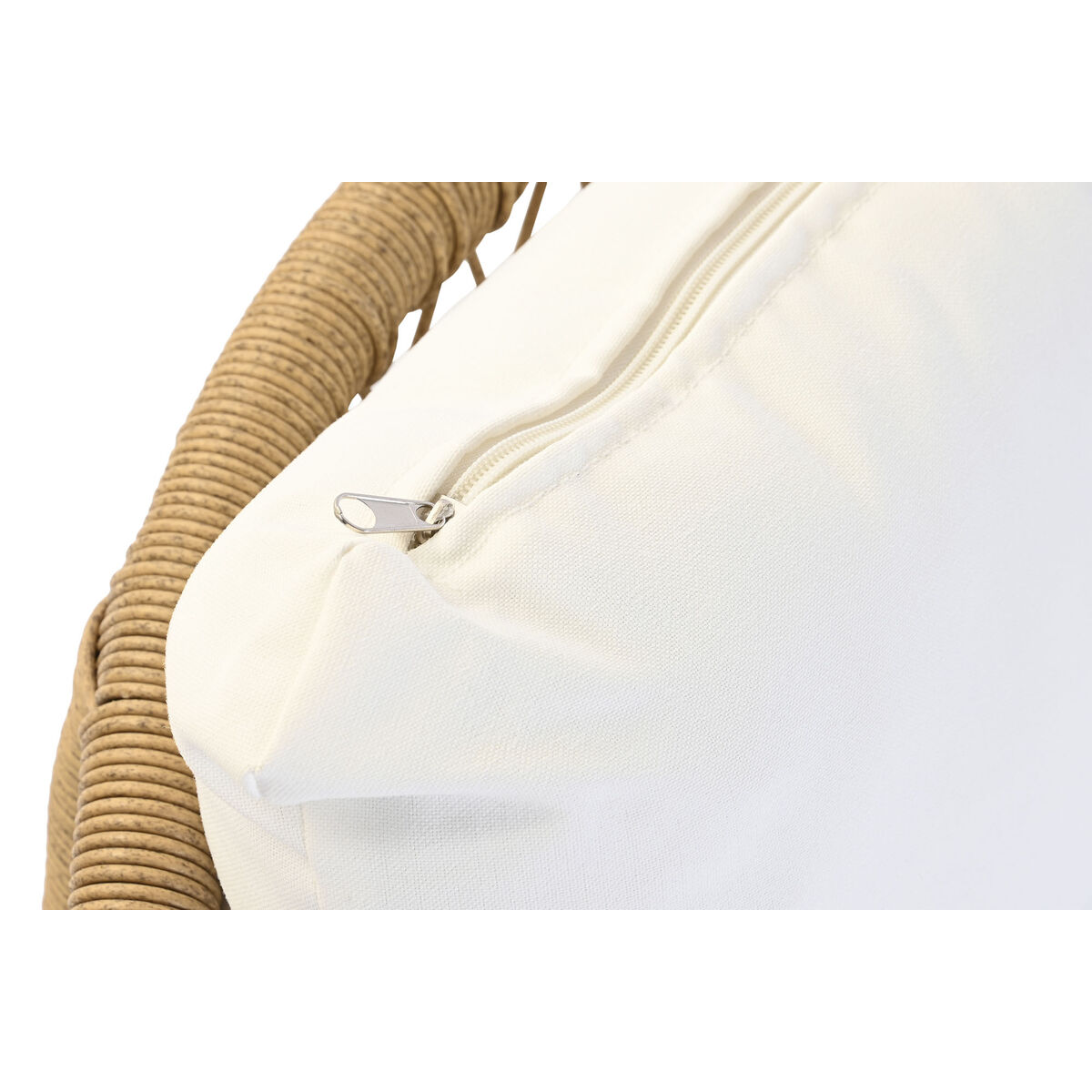 Set med bord och 3 fåtöljer DKD Home Decor Vit 137 x 73,5 x 66,5 cm syntetisk rattan Stål - 6