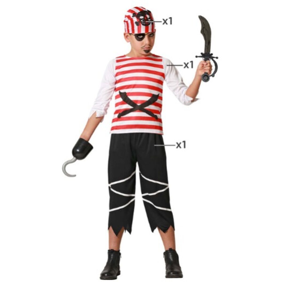 Maskeraddräkt för barn Pirat - 6
