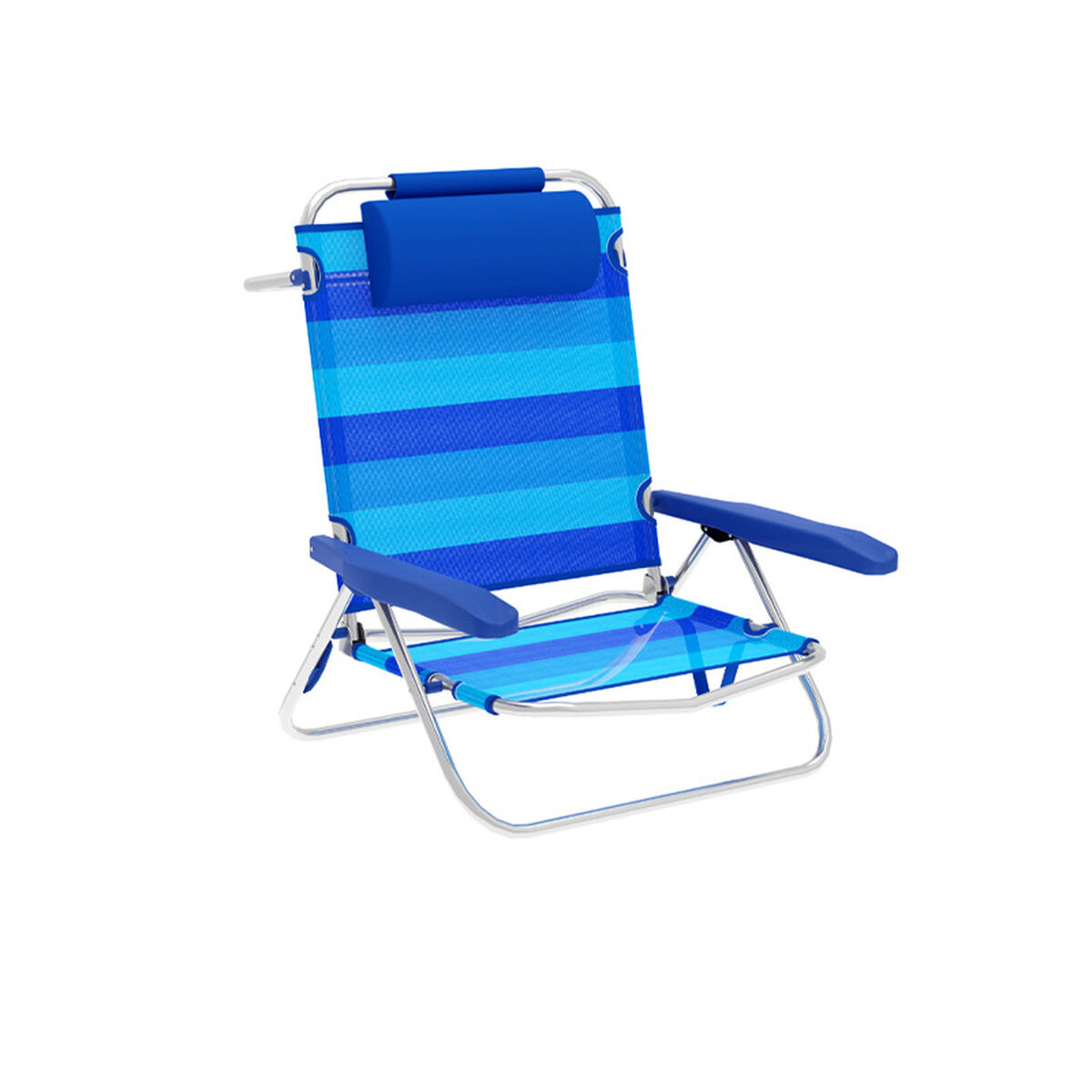 Marbueno Hopvikbar stol 5 Positioner Aluminium med Kudde Blå Stripes Strand och Pool 61X68X82 cm 10242 - 2