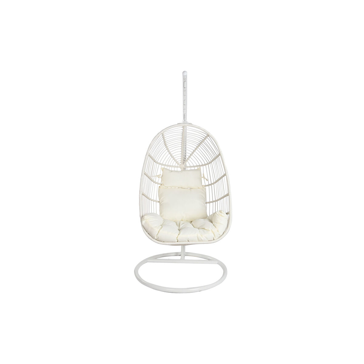 Hängande trädgårdsfåtölj DKD Home Decor Vit Metall Aluminium syntetisk rattan 94 x 100 x 196 cm