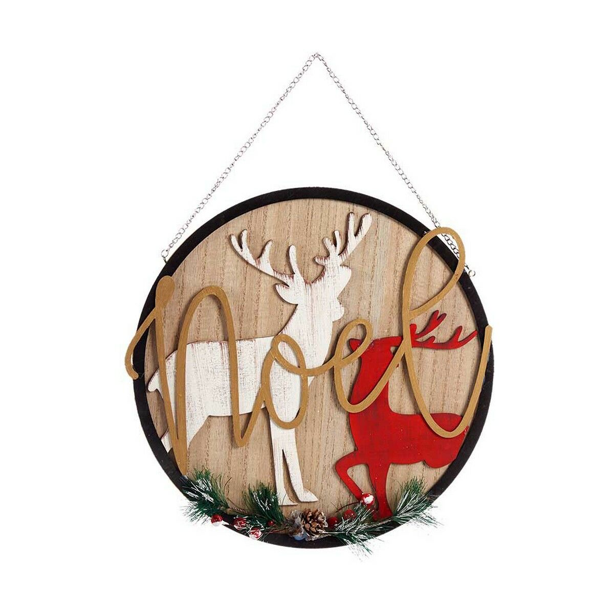 Julgranskula Krist+ Noel Vit Svart Röd Ren 29 x 1 x 29 cm