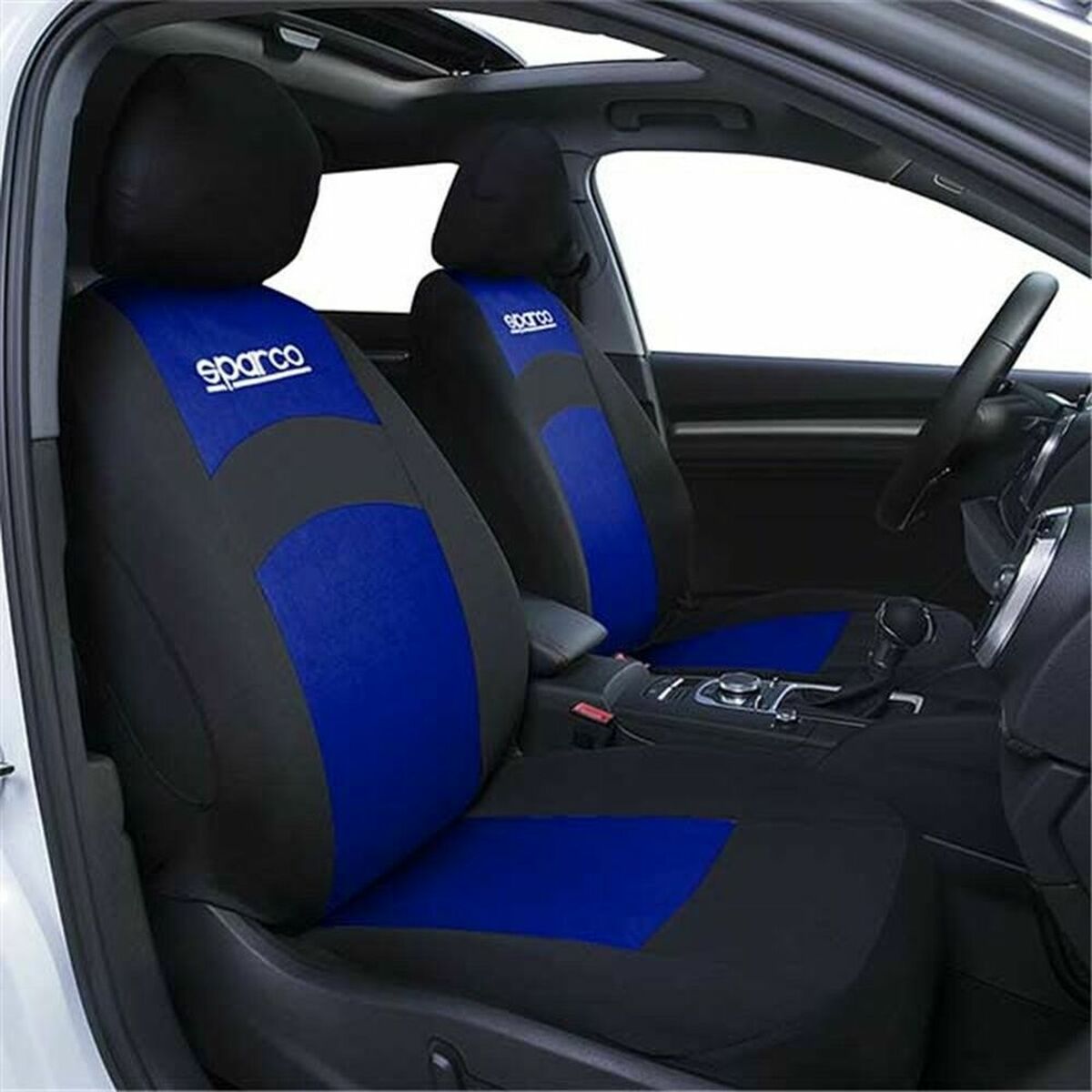 Sitsöverdrag Sparco SPCS402BL Svart/Blå - 2