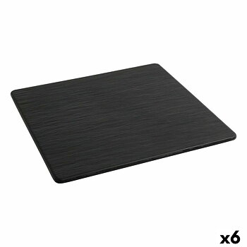 Platt skål Inde Africa Svart Melamin Fyrkantig 35 x 35 x 0,7 cm (6 antal)