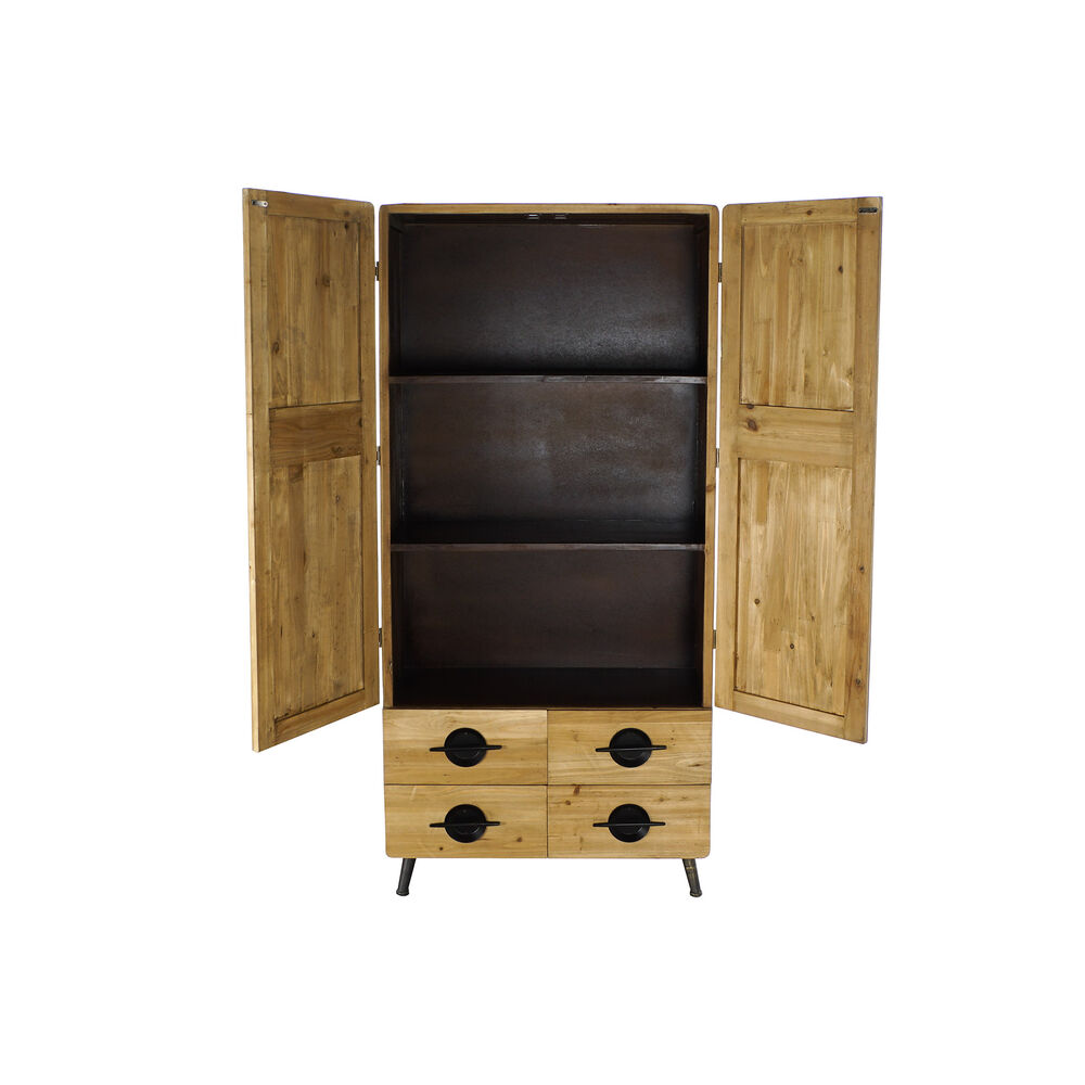 Skåp DKD Home Decor 80 x 35 x 176 cm Gran Svart Metall Brun - 4