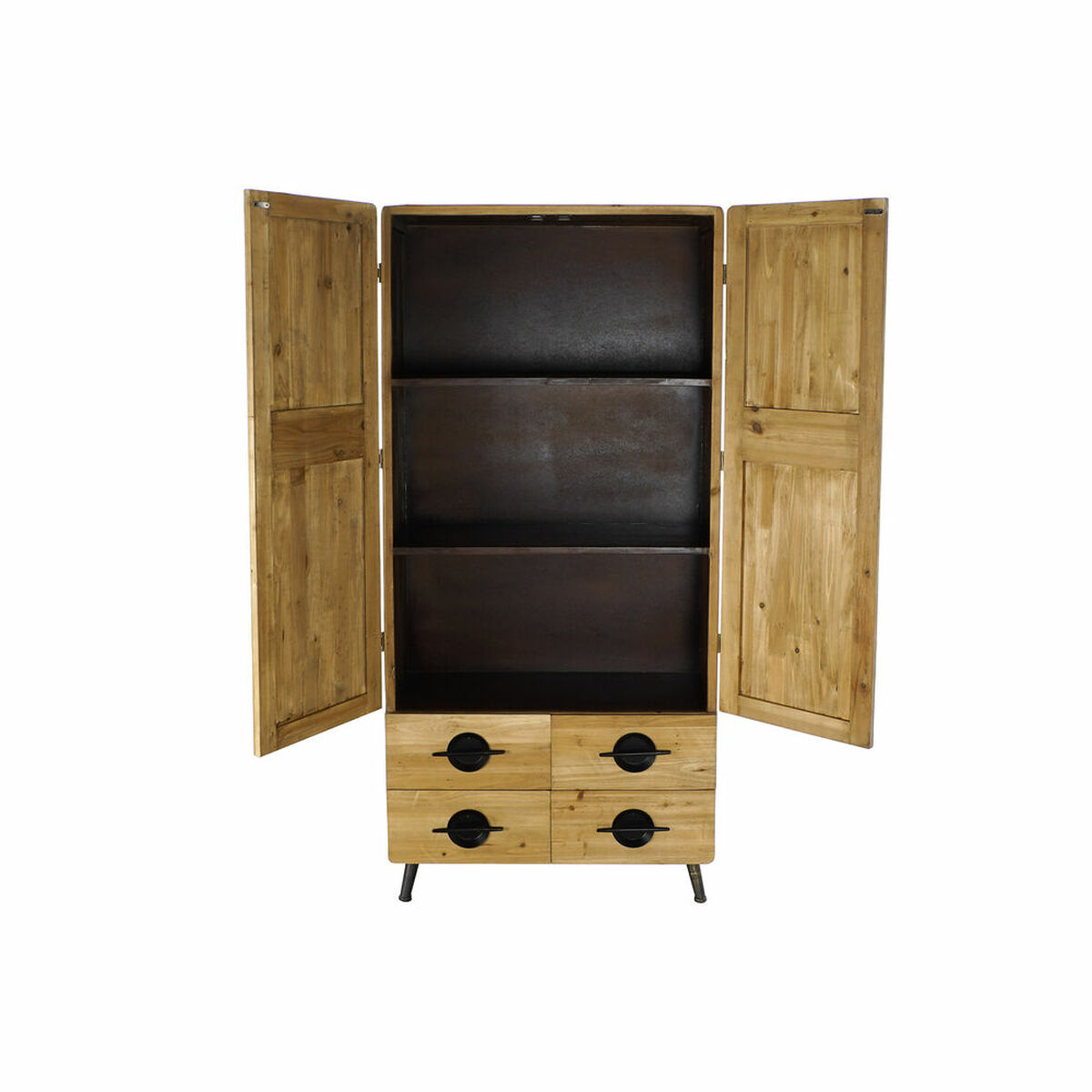 Skåp DKD Home Decor 80 x 35 x 176 cm Gran Svart Metall Brun - 9