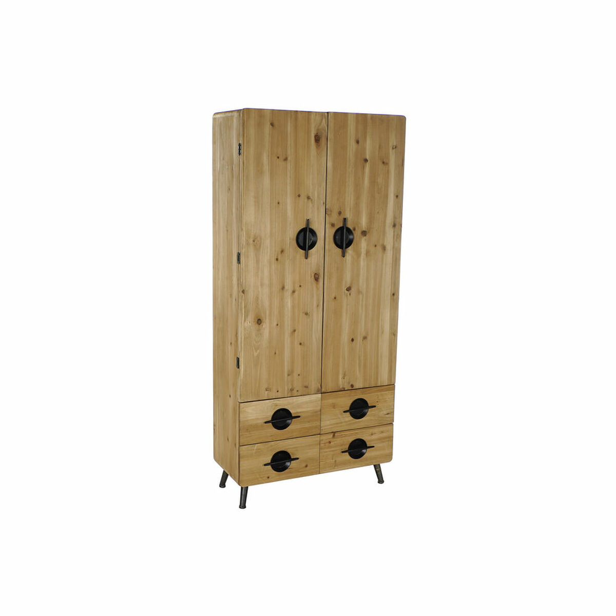 Skåp DKD Home Decor 80 x 35 x 176 cm Gran Svart Metall Brun - 6