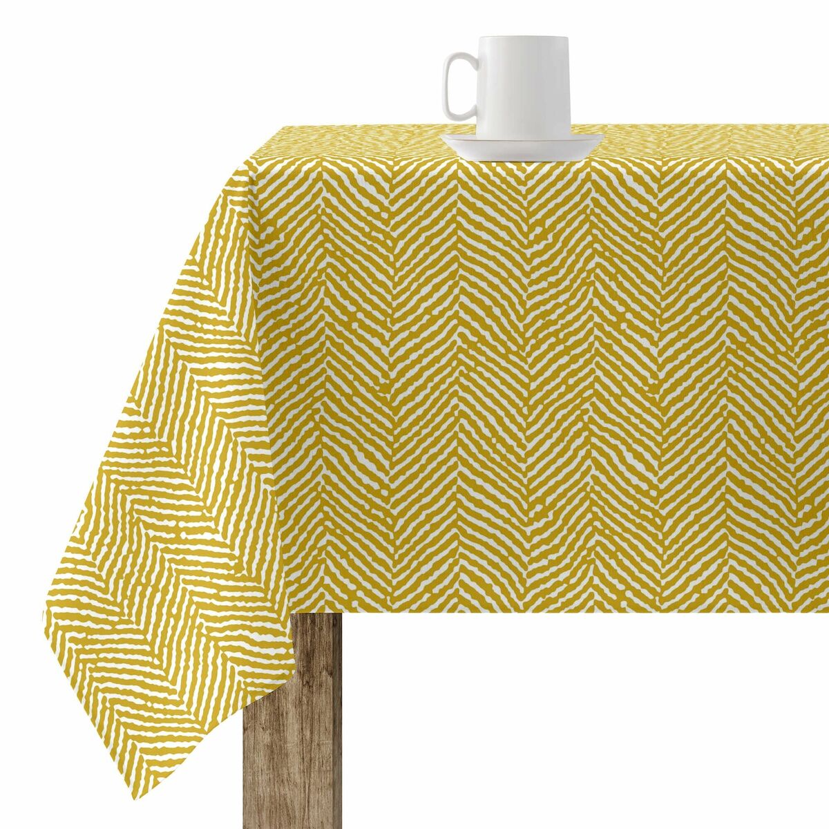 Fläckresistent bordsduk i harts Belum Alejandria Senap 150 x 150 cm - 2