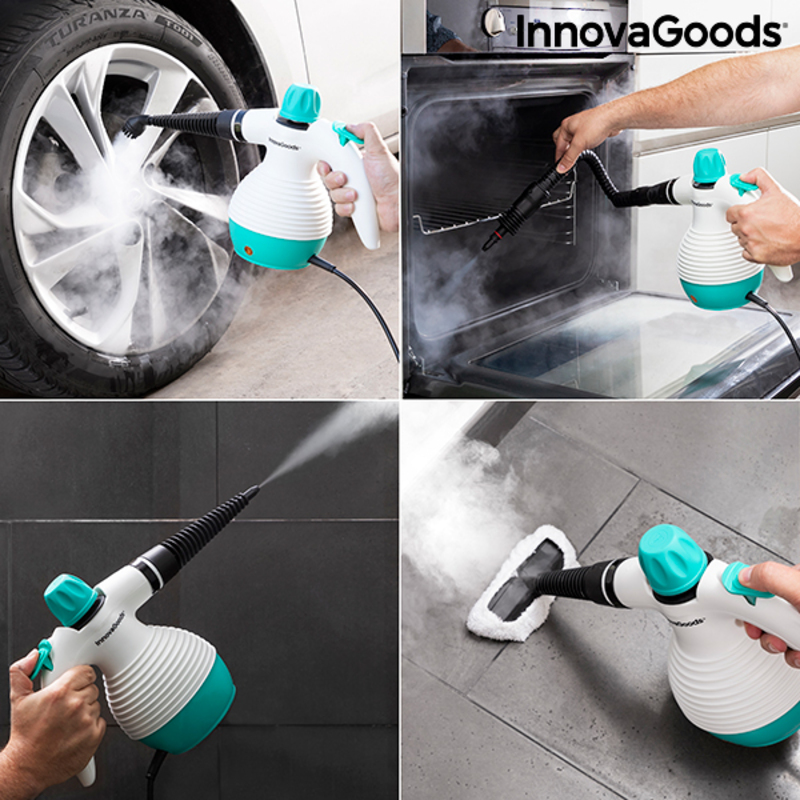 Multifunktionell 9-i-1 handhållen steamer med tillbehör InnovaGoods Steany 0,35 L 3 Bar 1000W Elektrisk 1000 W (Renoverade B) - 3