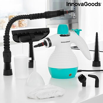 Multifunktionell 9-i-1 handhållen steamer med tillbehör InnovaGoods Steany 0,35 L 3 Bar 1000W Elektrisk 1000 W (Renoverade B)