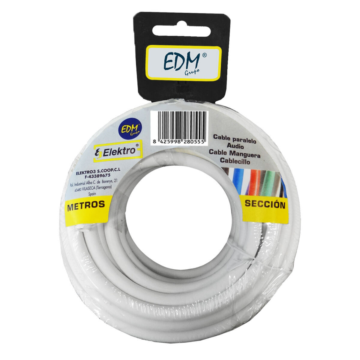 Parallel interfacekabel EDM 28145 28145 Vit 25 m 3 x 1,5 mm