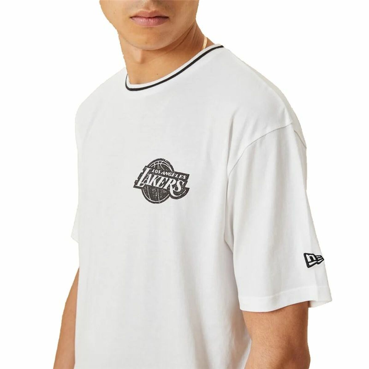 T-shirt med kortärm Herr New Era Lakers Vit - 4